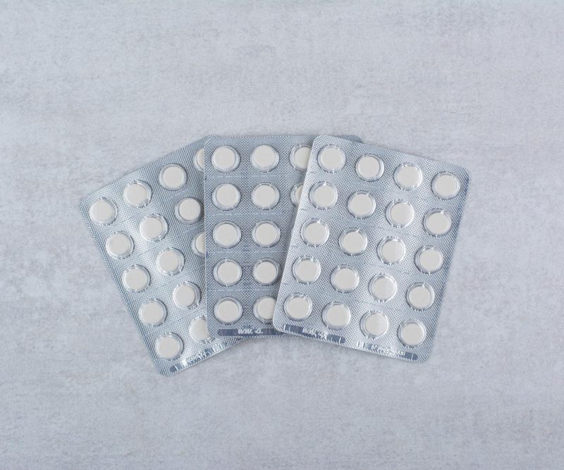 blister de plástico con pastillas